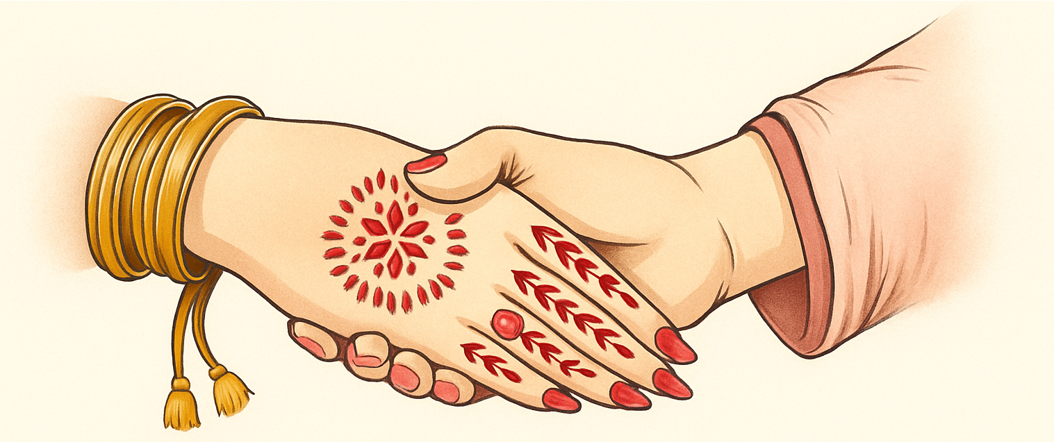 Bride and groom hands icon